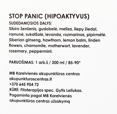 STOP panic (HIPOAKTYVUS) arbata