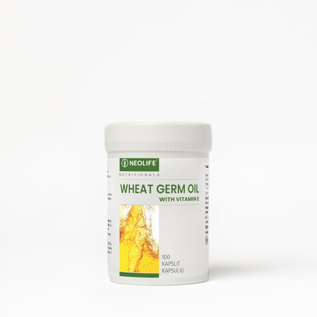 Wheat Germ Oil / Kviečių gemalų aliejus su vitaminu E maisto papildas (100 kapsulių)