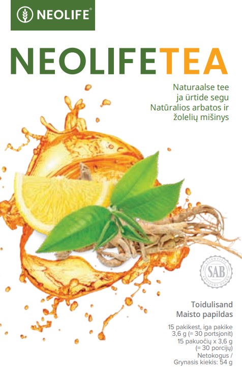 „NeoLifeTea“, žolelių arbatos mišinys su kofeinu (30 porcijų)
