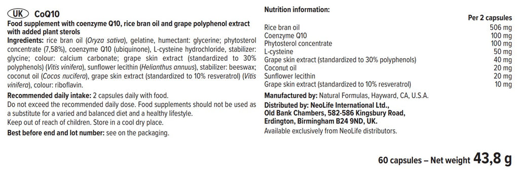 "CoQ10" maisto papildas (60 kapsulių)