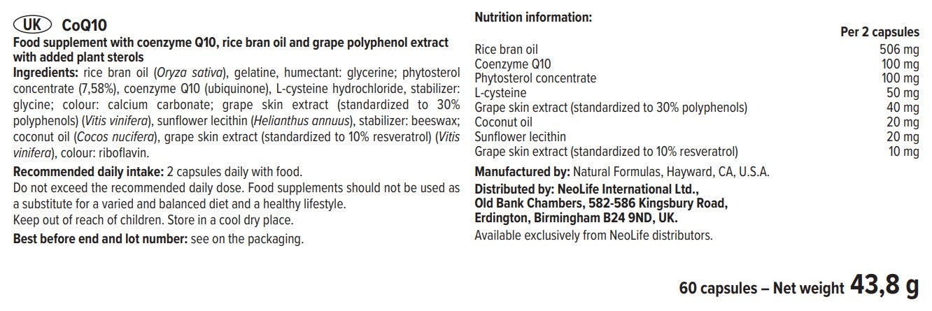 "CoQ10" maisto papildas (60 kapsulių)