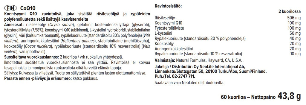 "CoQ10" maisto papildas (60 kapsulių)