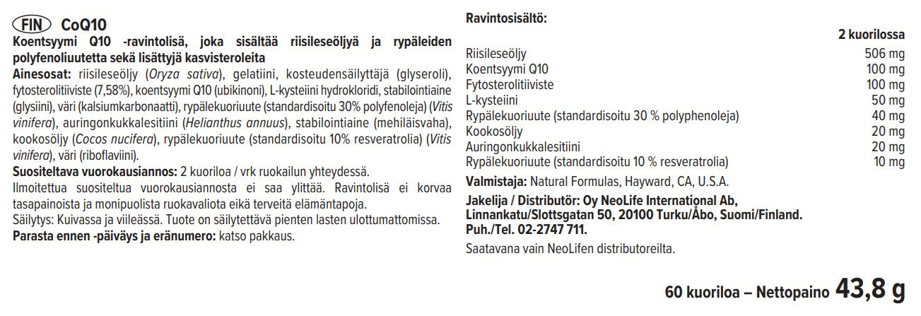 "CoQ10" maisto papildas (60 kapsulių)