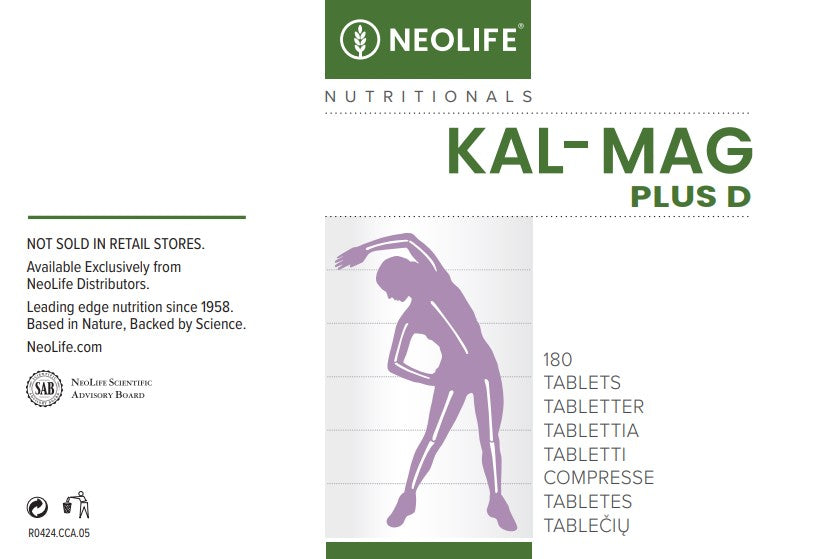 "Kal-Mag Plus D" mineralų  maisto papildas - kalcis, magnis ir vit. D3 (180 tablečių)