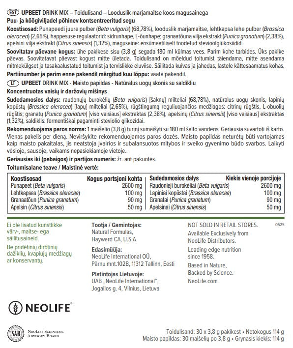 "UpBeet" papildas prieš treniruotę