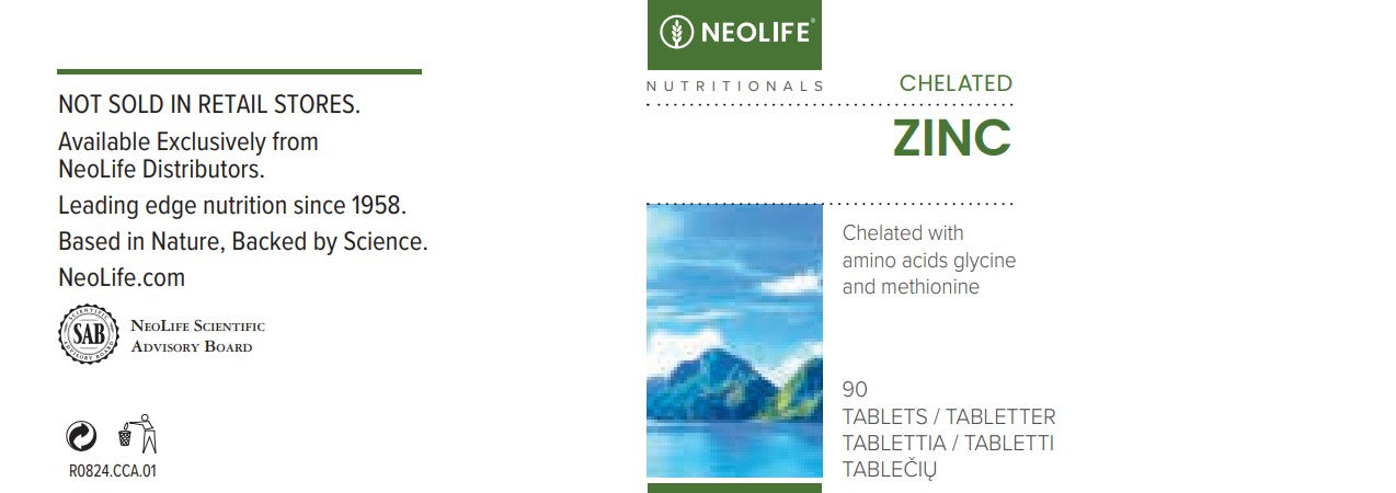 "Chelated Zinc" maisto papildas su cinku (90 tablečių)